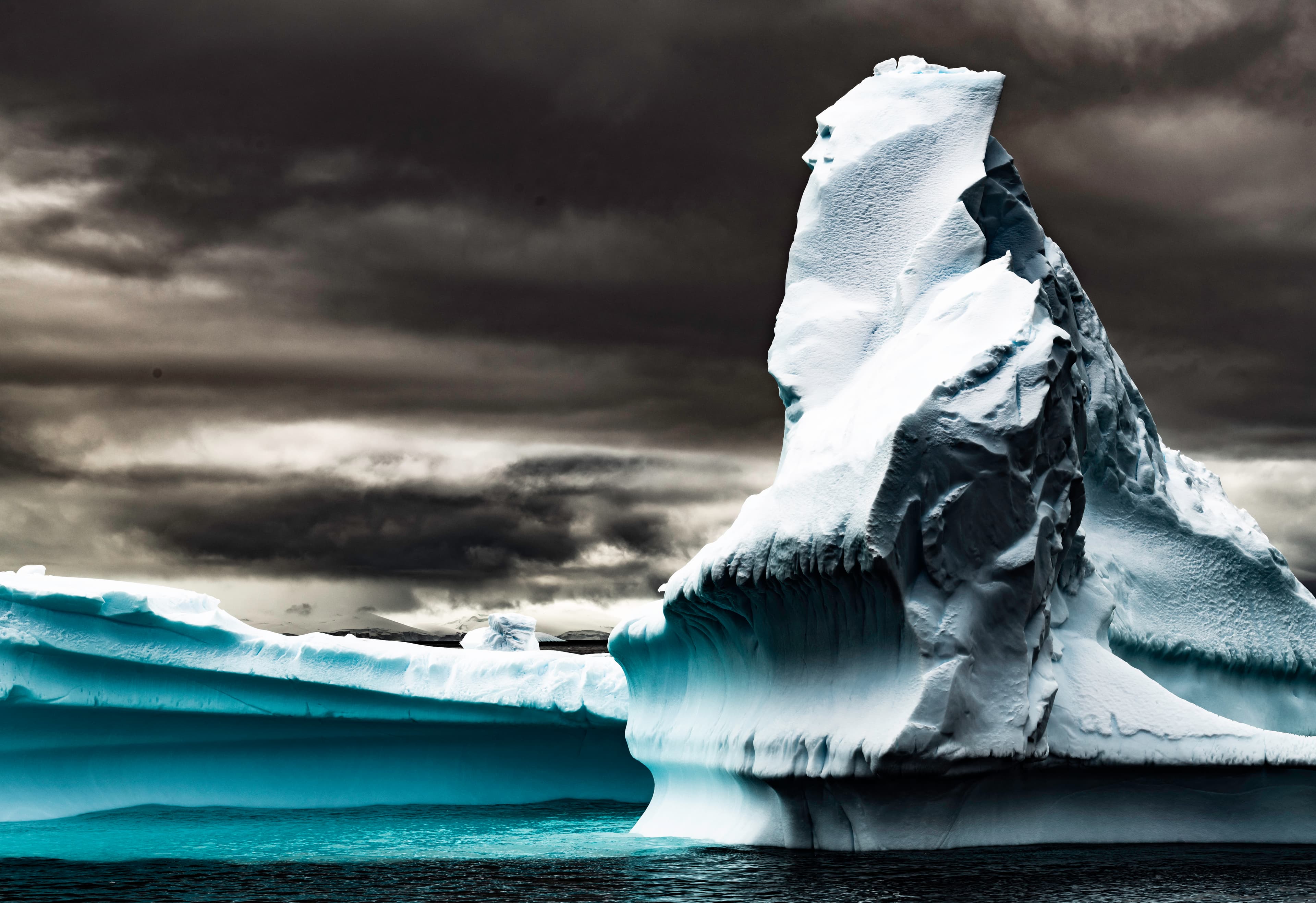 Majestic iceberg under stormy skies, Antarctica