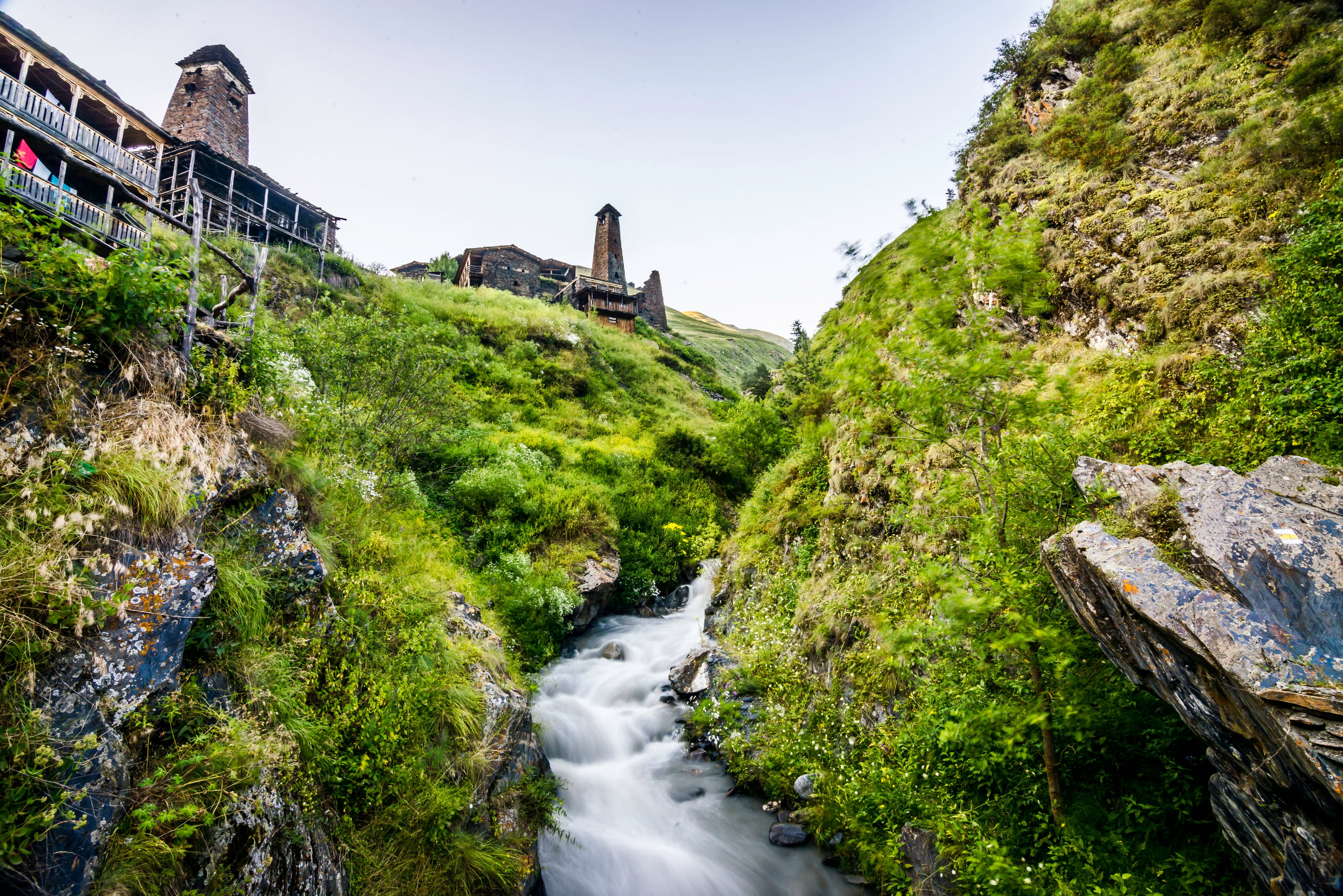 Medieval towers in lush valley, Dartlo