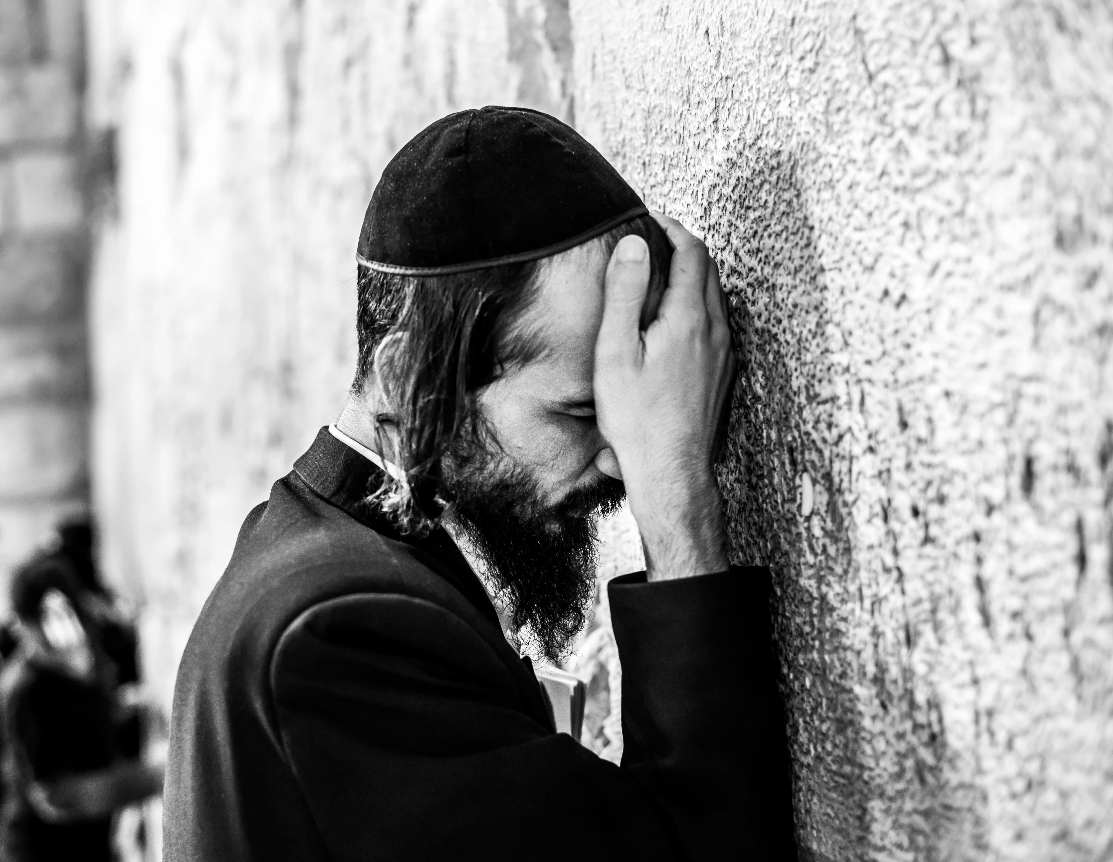 Man praying at the Western Wall, Jerusalem